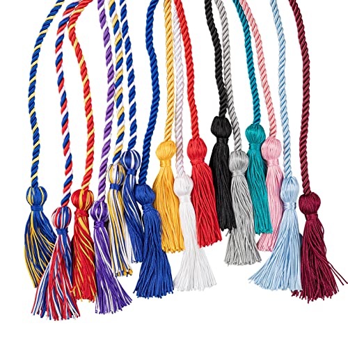 Royal Blue and White Graduation Honor Cords - 68" Durable Tassel