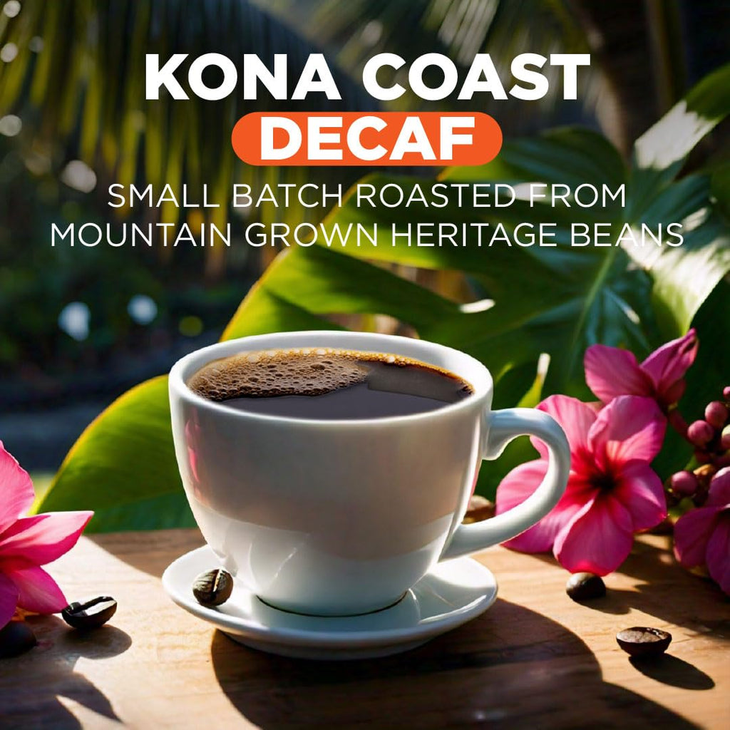 Maud's Decaf Kona Coffee Pods,100 ct, Decaffeinated Medium Roast Coffee in Single Serve Pods – 100% Arabica Coffee, Compatible with Keurig K Cups Maker