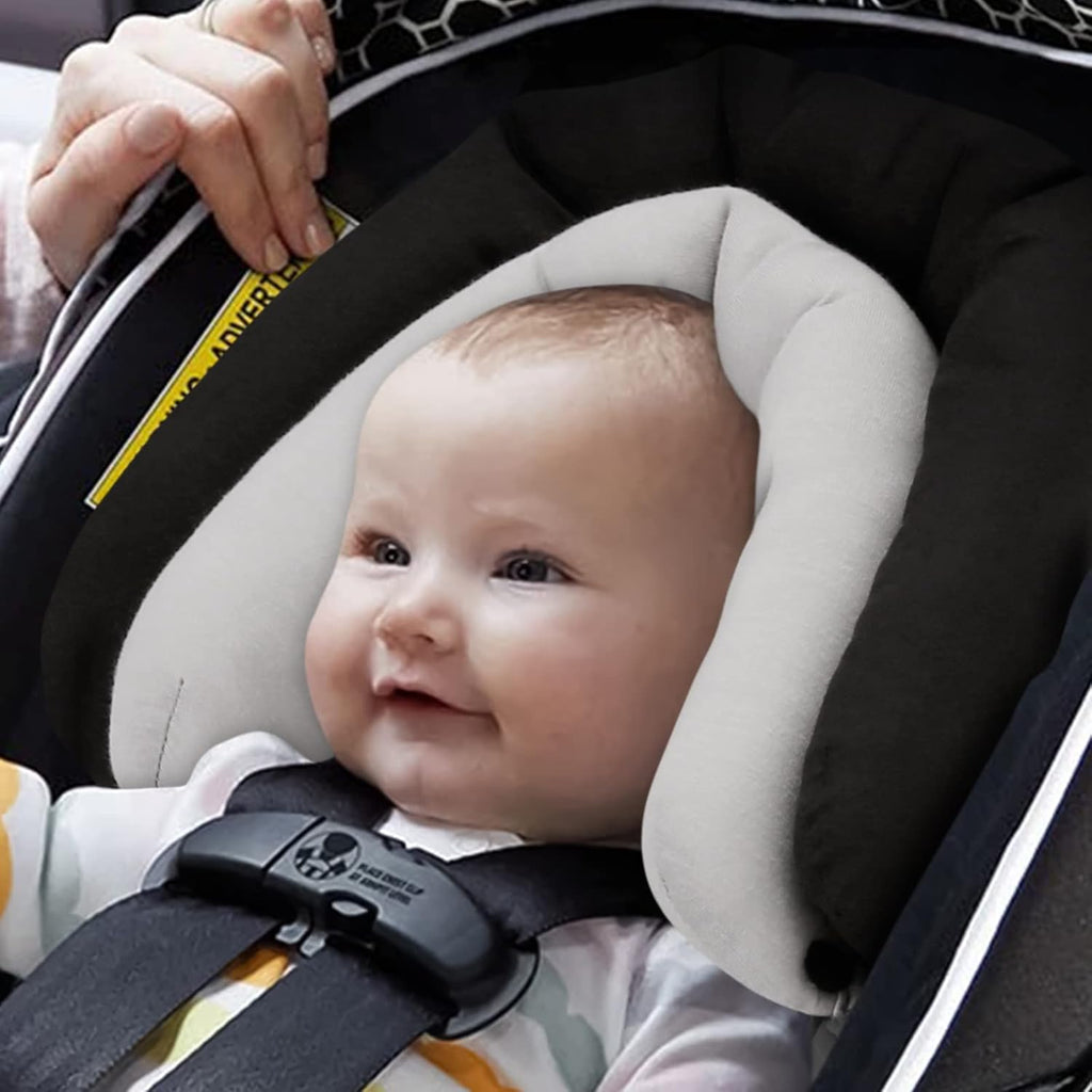 Pro Goleem Infant Car Seat Head Support - Soft 2-in-1 Insert for Newborns | Gray & Black