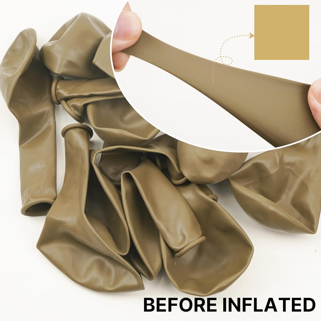 PartyWoo Tan Balloons - 50pcs 12 Inch Light Brown Latex Helium Balloons for Weddings & Baby Showers