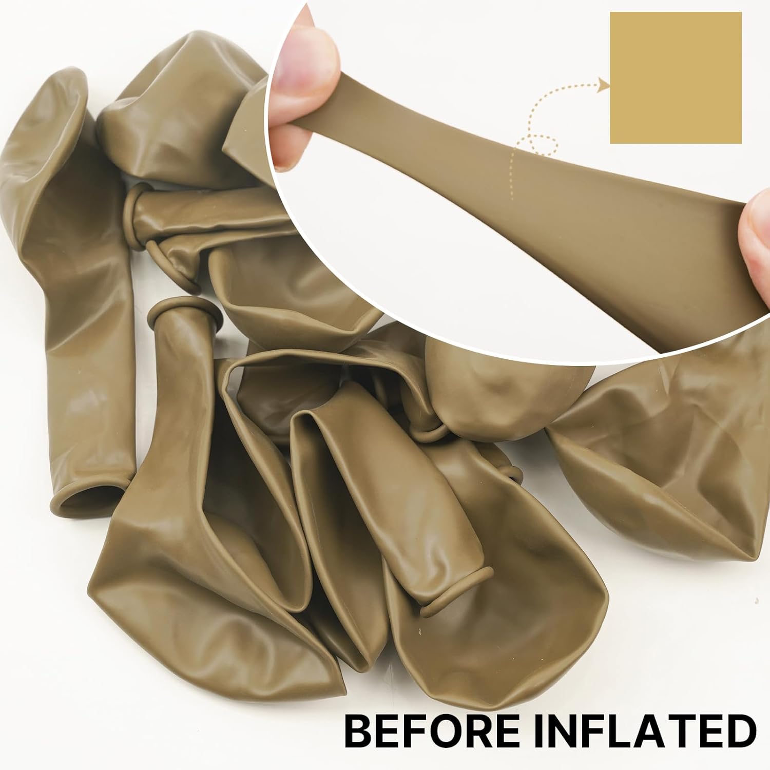 PartyWoo Tan Balloons - 50pcs 12 Inch Light Brown Latex Helium Balloons for Weddings & Baby Showers