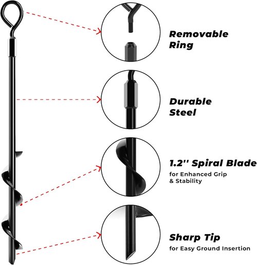 Ground Anchors by [Brand Name] - Heavy Duty Screw-in Stakes for High Winds | Ideal for Sheds, Tents, and More