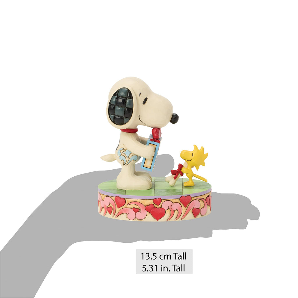 Enesco Peanuts by Jim Shore Snoopy and Woodstock with Gifts Figurine, 5.31 Inch, Multicolor