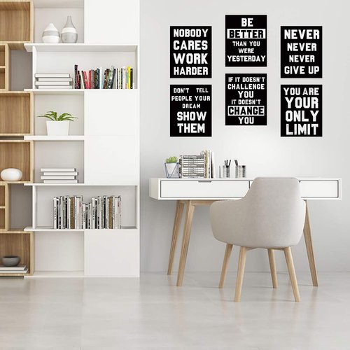 HOMANGA Motivational Wall Art | Inspirational Quotes Canvas Prints - Set of 6, 8x10 Inch Unframed