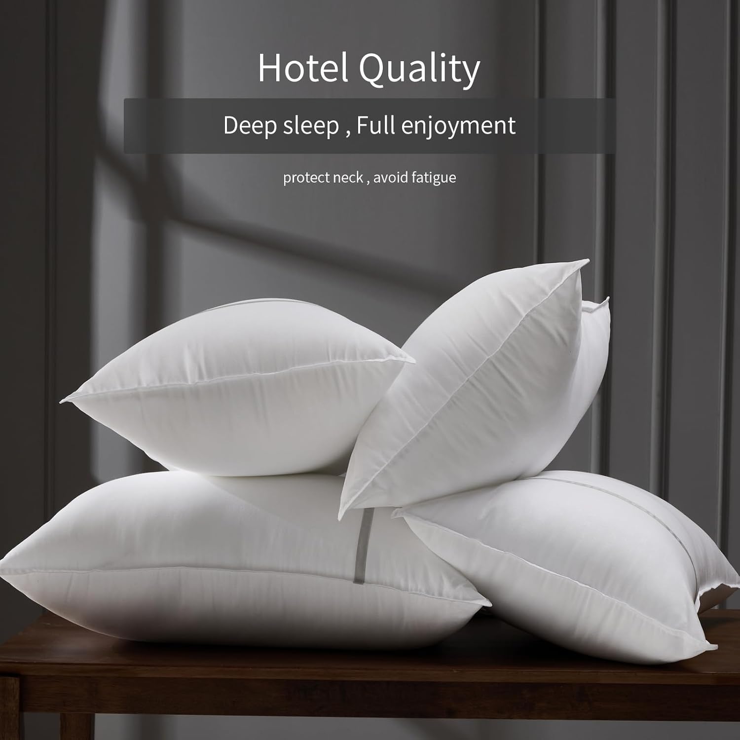 Skiennix Queen Size Bed Pillows Set of 4 - Medium Firm Cooling Pillows for Side & Back Sleepers | 20 x 28 Inches