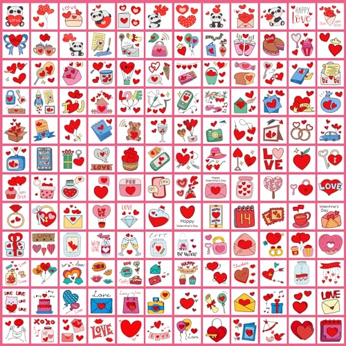 Valentine's Day Temporary Tattoos for Kids - 408 Pcs Party Favors