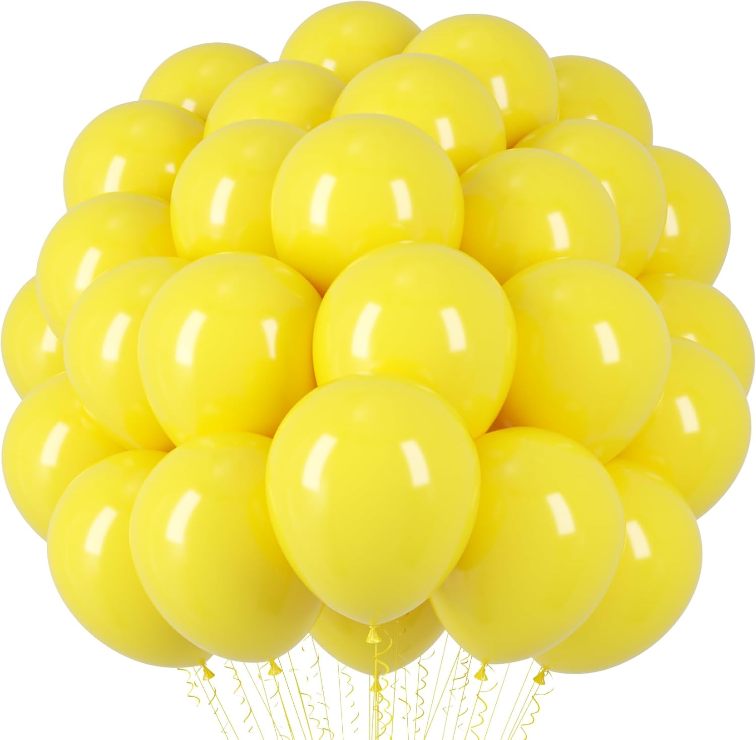 Voircoloria Yellow Balloons - 66 Pack of 12-Inch Latex Balloons for Graduation, Weddings & Parties