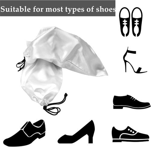 GONGKANGYUAN Travel Shoe Bags - 4 Pack Satin Fabric with Drawstring for Men & Women - Protect & Store Shoes