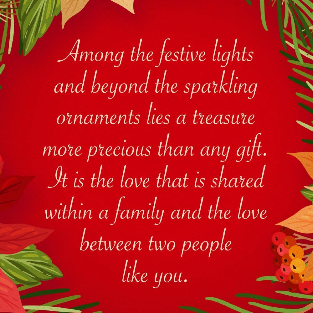 Prime Greetings Christmas Card for Son and Daughter-in-Law - Eco-Friendly, Thick Card Stock | 5in x 7.75in