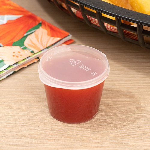 Restaurantware RW Base 1 Ounce Jello Shot Cups 2000 Microwave-Safe Portion Cups - Crack-Resistant Disposable Clear Plastic Sauce Containers For Samples Condiments Or Toppings