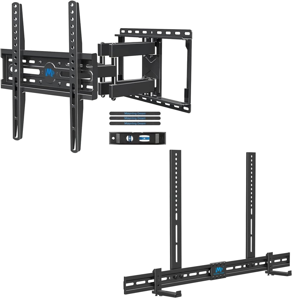 Mounting Dream TV Wall Mount - Swivel & Tilt for 32-65 Inch TVs | Includes Soundbar Bracket MD2380 & MD5425