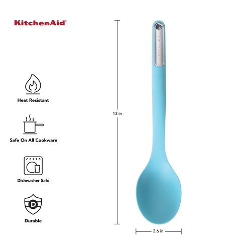 KitchenAid Silicone Basting Spoon, Aqua Sky