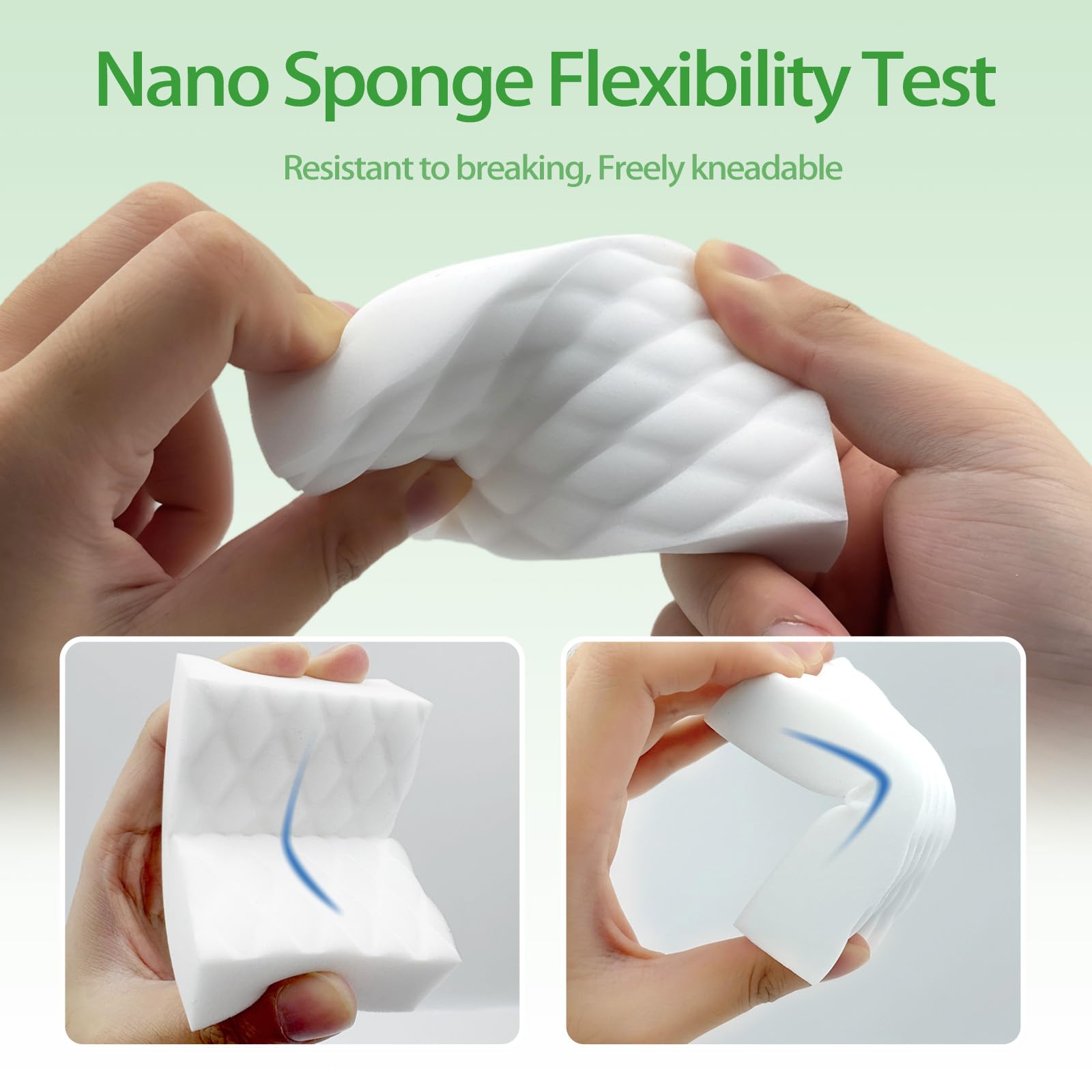 YDN Clean Magic Eraser Sponge 2X Density, Multi-Purpose Long Lasting Melamine Sponge, Water-Activated Cleaning Sponge Eraser for Kitchen, Bathroom, Wall, Shoes & Car, Extra Durable, Non-Scratch (10)