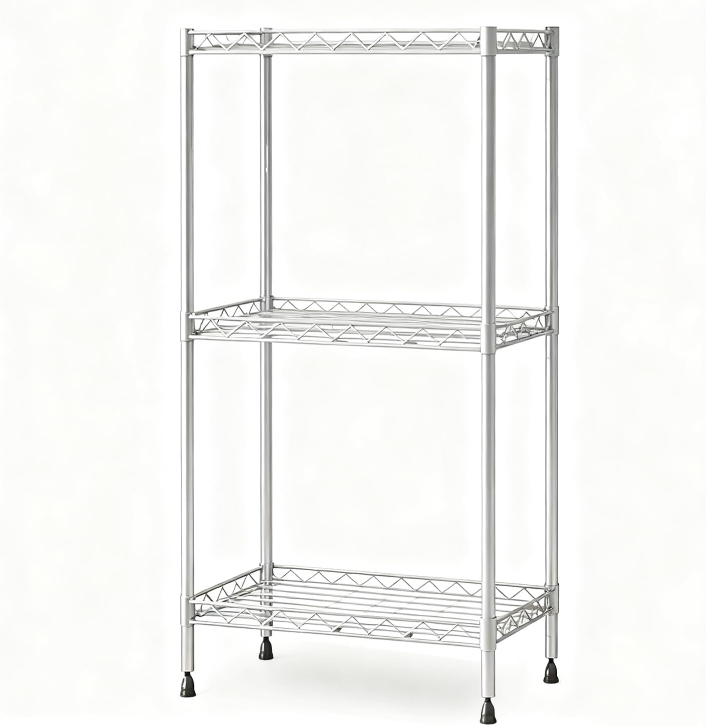 3-Tier Wire Shelving Unit - Heavy-Duty Steel Storage Shelves | 1000 lbs Capacity, Adjustable for Kitchen & Garage