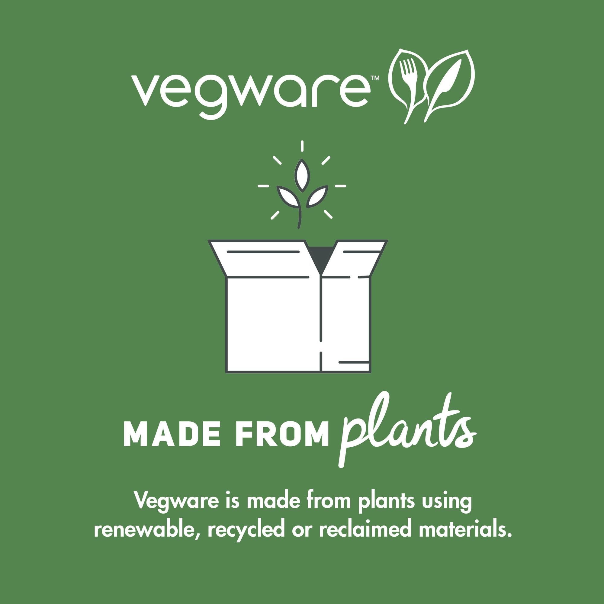 Vegware Compostable 8oz Clear Round Deli Containers, Case of 500, PLA Plastic Meal Prep, Made from PLA, A Renewable Material Made from Plants, One Lid Fits All Sizes