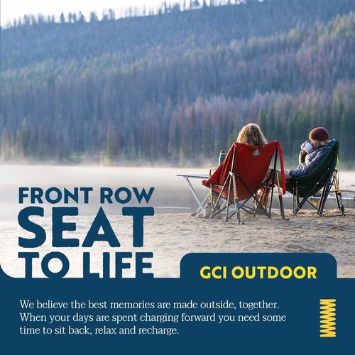 GCI Outdoor Puff Rocker - Comfortable Folding Chair for Relaxation | Navy Color