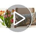 Easter Bunny Blue Throw Pillow Cover - 12x20 Inch Hydrangea Design