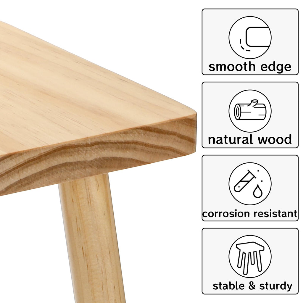 Goaste 9.5 Inch Wooden Step Stool, Solid Square Sitting Stools for Adults Kids, Multi-Purpose Short Chair Perfect Matched Sensory Table, 4-Legged Small Foot Rest Stool for Playroom, Kitchen, Bedroom