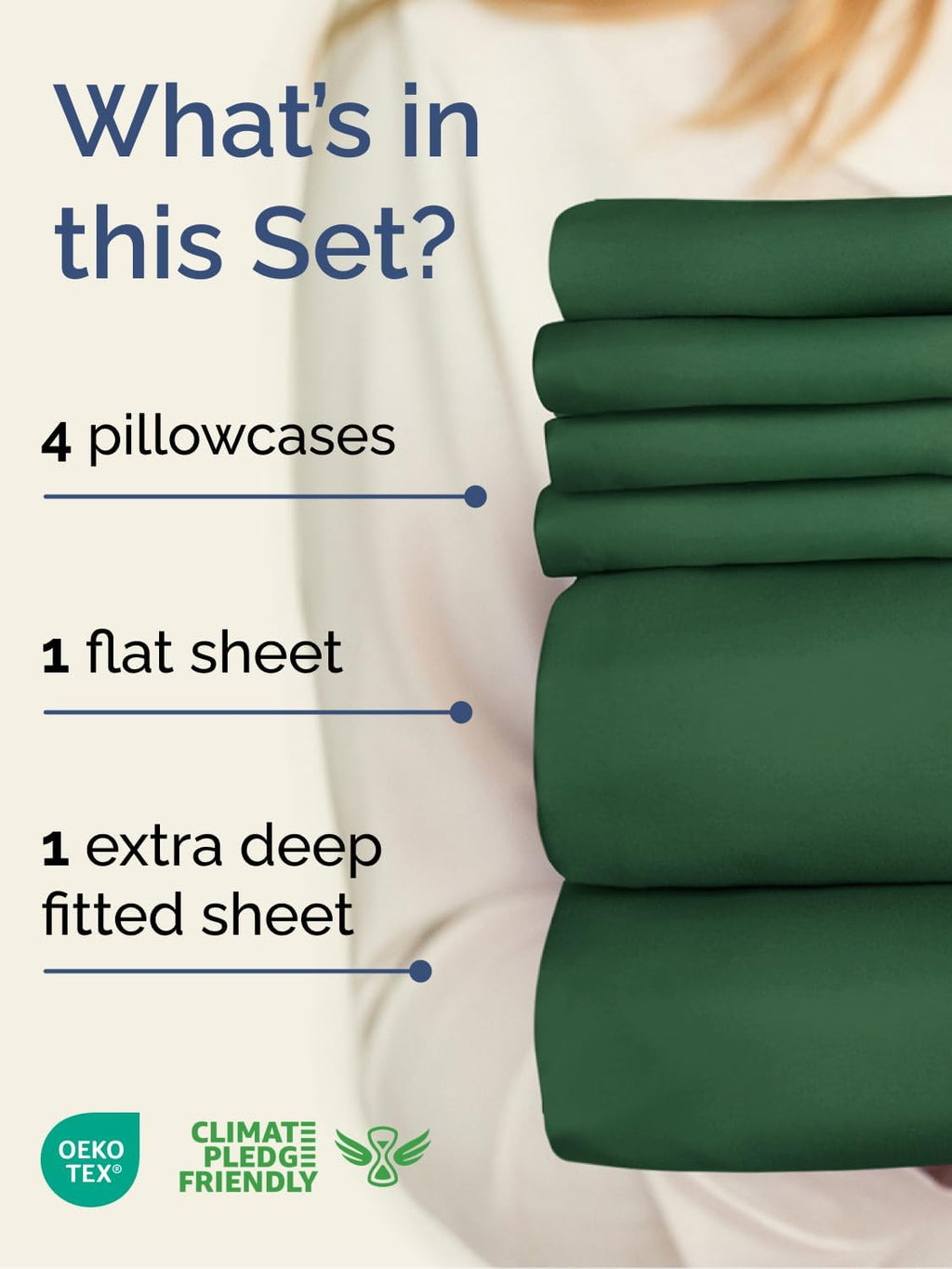 Skiennix Extra Deep Cal King Sheet Set | 6-Piece Breathable Cooling Bedding - Soft, Wrinkle-Free Emerald Green