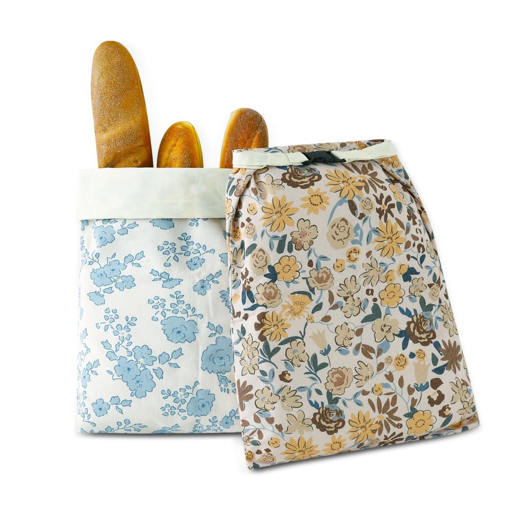 Beeswax Bread Bags for Homemade bread,2 Pack Sourdough Bread Bags,Reusable Bread Bourdough Storage