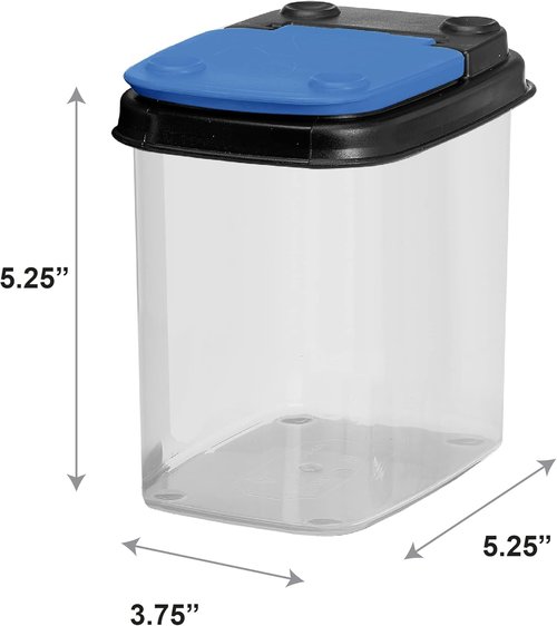 Buddeez Multi-Purpose Hardware Storage Bins - Clear Organizers with Blue Stackable Lids | 1 Quart, 8 Pack