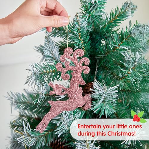 Pink Christmas Tree Ornaments Set - Shatterproof Holiday Decorations, 66 pcs