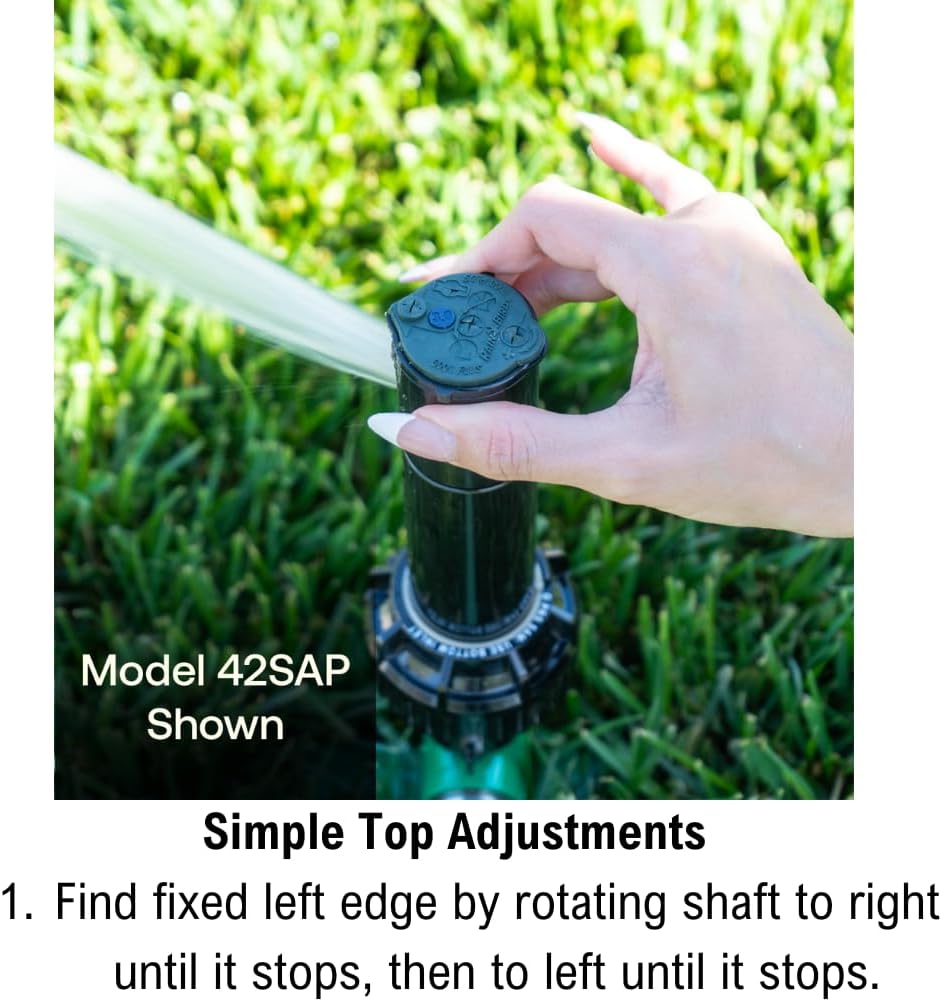 Rain Bird 42SASPG Gear Drive Rotor Sprinkler - Adjustable 40° to 360° Pattern, 26' to 38' Spray Distance