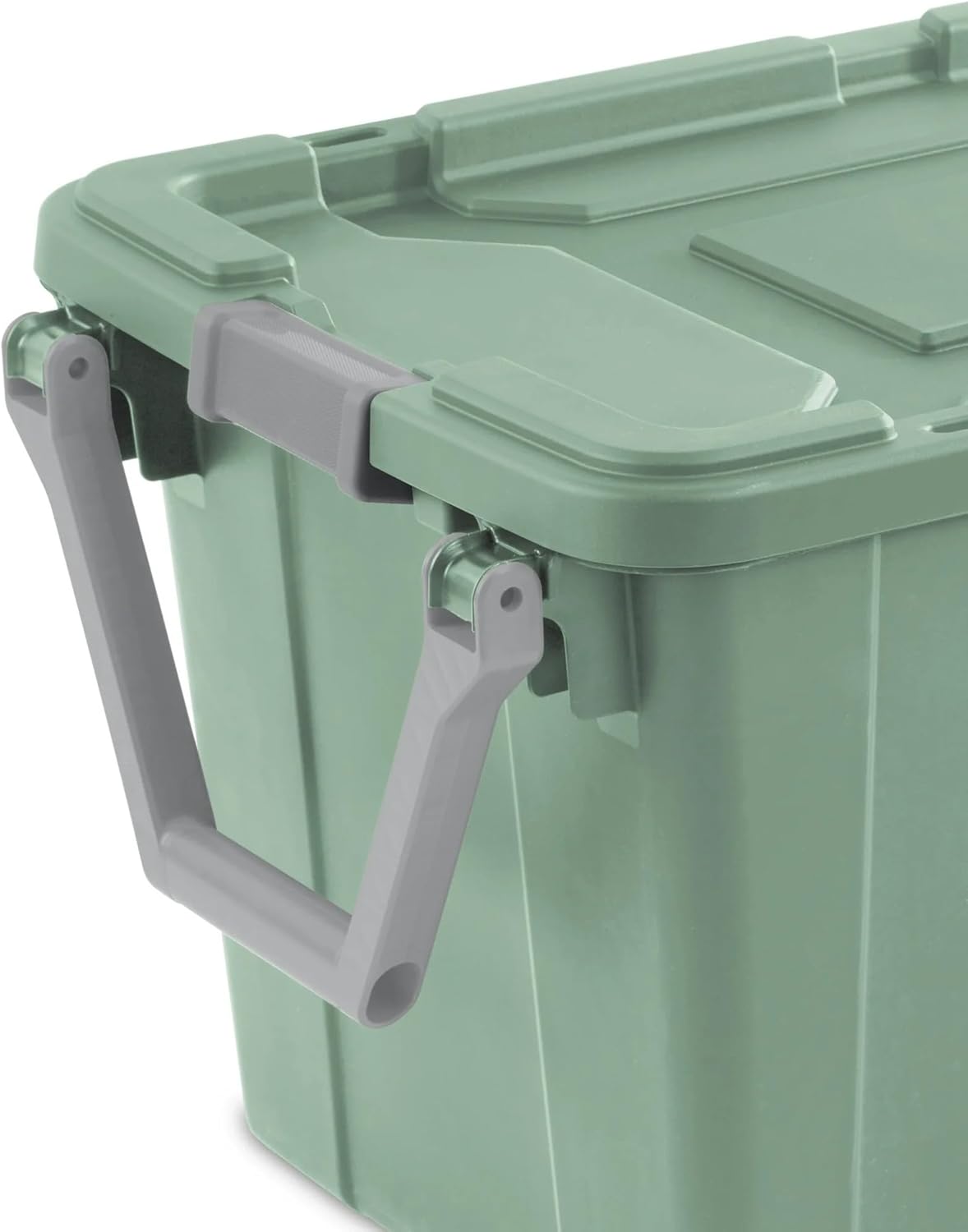 Rugged Wheeled Industrial Tote by [Brand Name] - 40 Gallon Storage Bin with Latch Lid, Light Green, 2 Count