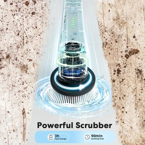 Electric Spin Scrubber,Cordless Cleaning Brush,Shower Cleaning Brush with 8 Replaceable Brush Heads, Power Scrubber 5 Adjustable Speeds for Floor Bathroom Shower Bathtub Glass Car