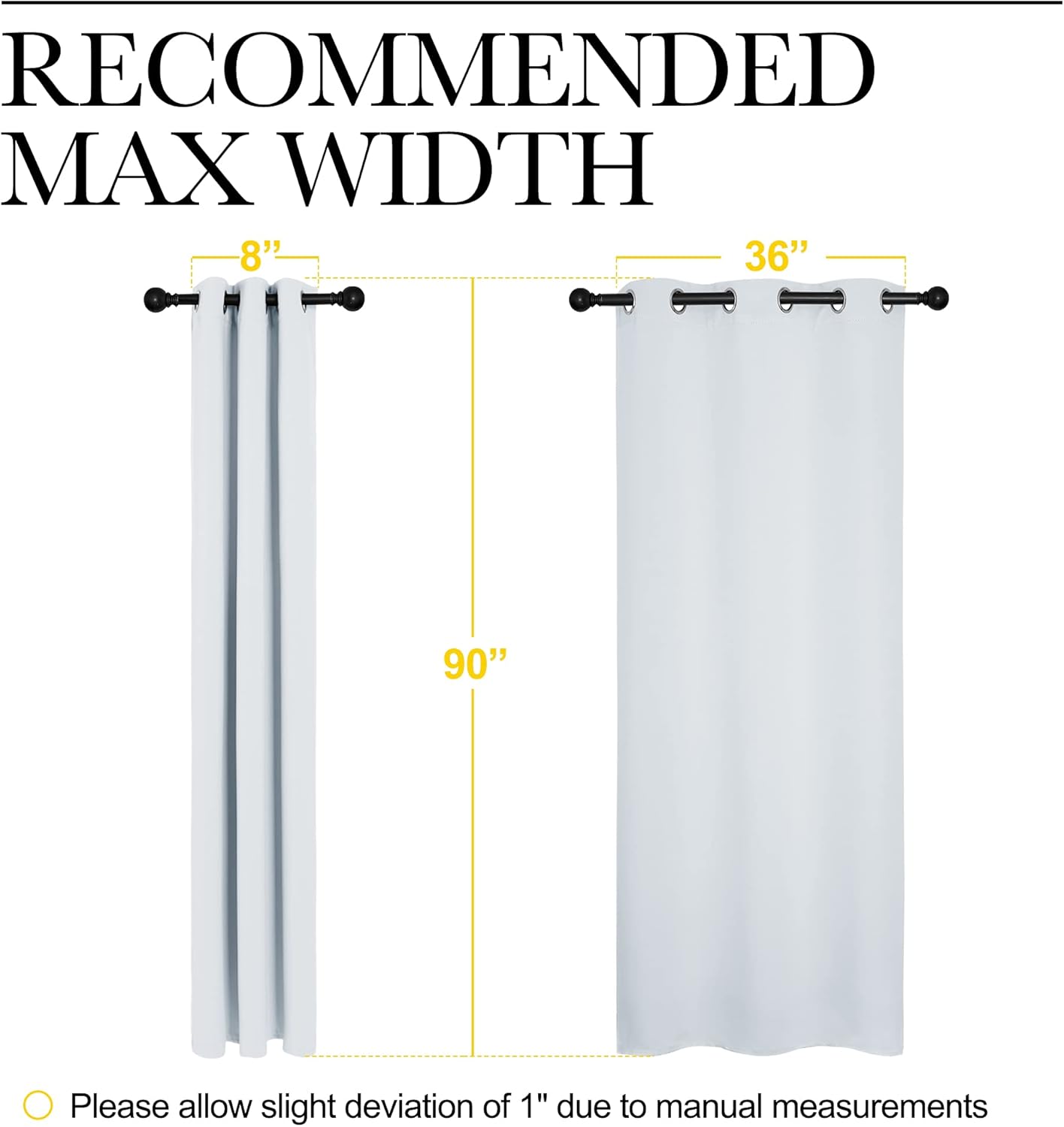 NICETOWN Room Darkening Curtains - Thermal Insulated Grommet Drapes for Living Room | 2 Panels, 42" x 90", Greyish White