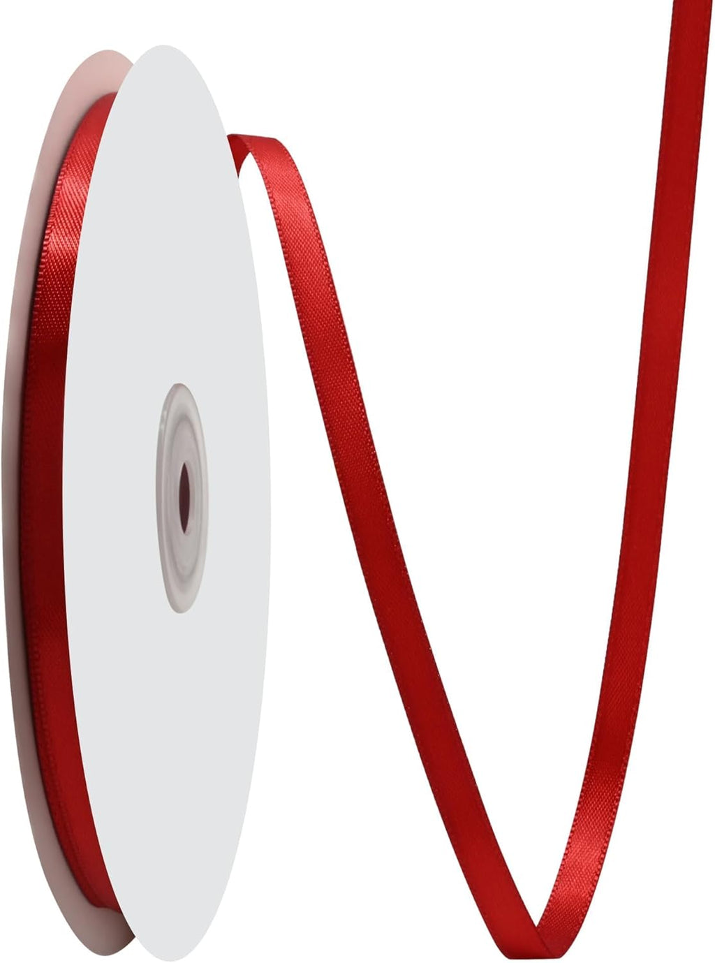 Red Satin Ribbon - 1/4 Inch x 50 Yards | Double-Faced Craft Ribbon for Wedding Decor & Bow Making