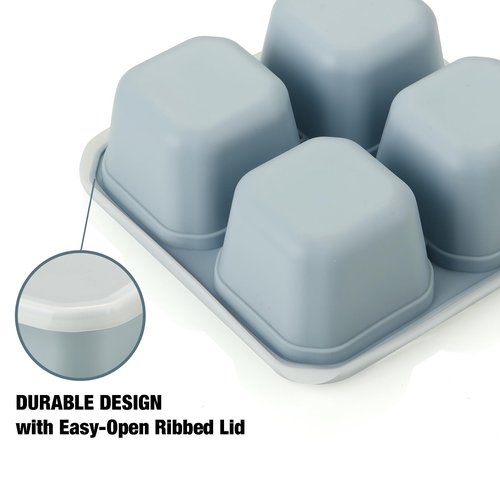 PandaEar 3 Pack Snack Containers, 4 Compartment Silicone Bento Lunch Snack Box with Lids, Reusable Divided Meal Snack Containers for Adults Kids Toddler, Food Storage Containers for School Work Travel