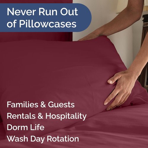 King Pillow Cases by Ultra Soft - Hotel Quality, Wrinkle-Free & Stain Resistant - 10-Piece Set in Burgundy