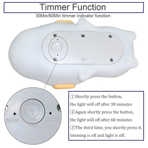 S NMT Silicone LED Papa Puppy Night Light Touch Sensor Switching Night Lamp, Transform Between Warm White 2700K and White 6500K, Safe SIL+ABS, Sleep Timer Setting for Kids Babies Bedside and Nursery