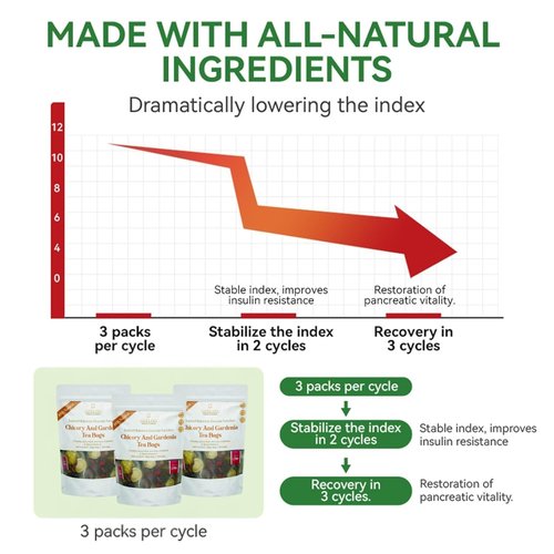 Nature Chicory And Gardenia Tea For Diabetics - Supports Digestion, Weight & sleep, Kidney and Liver Tea, Natural Sugar-Free Blend, Vegan & Caffeine-Free,120gr (15bags x 8gr)
