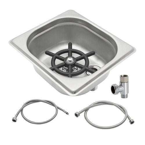 Pitcher Rinser , DIBTSA Automatic Glass Cup Washer , 304 Stainless Steel Coffee Milk Tea Cup Cleaner, for Home Kitchen Hotel Bar Restaurant (6.9x6.3x2.6 Inch)