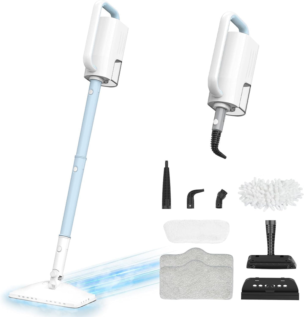 Skiennix 6-in-1 Steam Mop Cleaner - Versatile 2 Modes, 400ML Tank, 23FT Cable | Azure Color