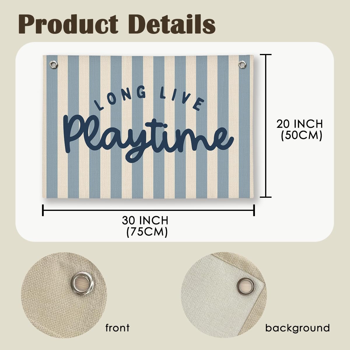 ShowDraven Playroom Wall Decor, Toddler Playroom Decor Hanging Linen Banner,Play Room Wall Decor for Nursery Nursery, 20x30 Inch