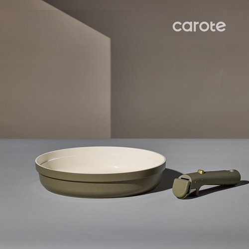 Carote 9pcs Ceramic Cookware Set with Detachable Handles, Pots and Pans Set Non Stick, RV Kitchen Cooking Pot and Pan, Dishwasher Safe, Non-toxic Induction Cookware PFAS and PFOA Free, Green