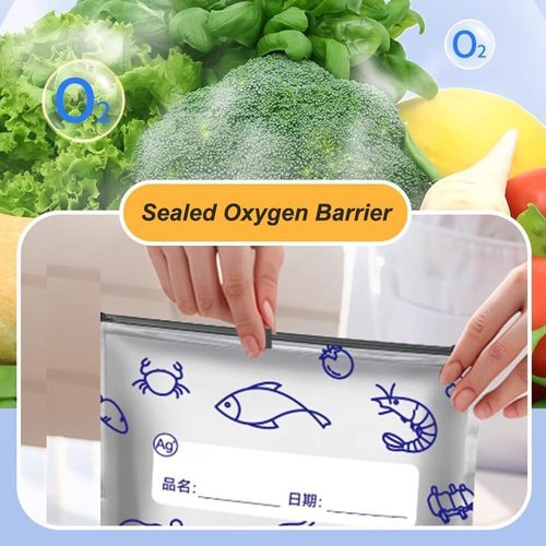 30Pcs Reusable Aluminum Foil Sealing Bags, upgraded reusable food storage and preservation slip-lock bags, stand-up design, kitchen food storage bags.