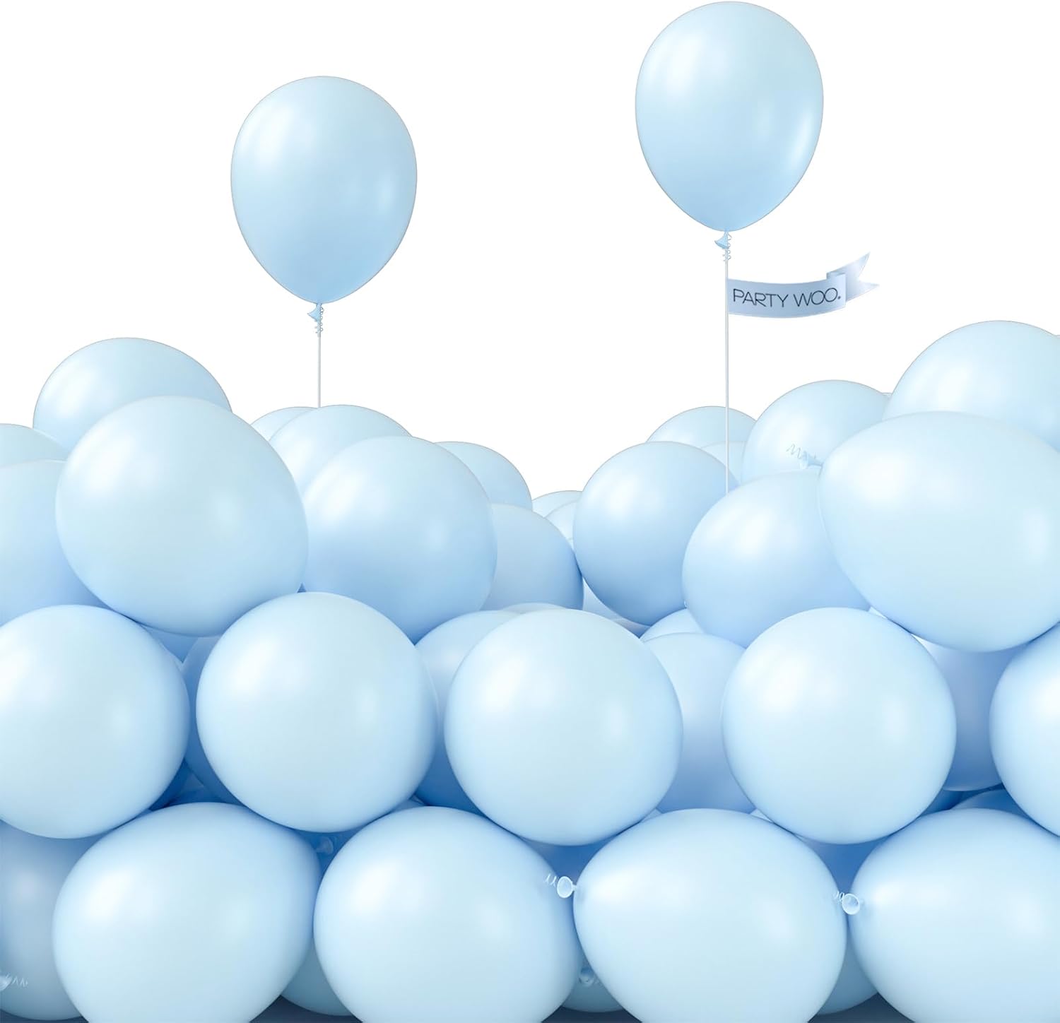 PartyWoo Baby Blue Balloons - 50pcs 5 Inch Mini Pastel Sky Aqua Balloons for Celebrations