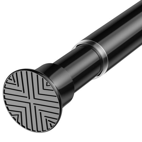 HAOYUNTE Tension Curtain Rod No Drill 32-76 Inch 7/8" Diameter Spring Loaded Curtain Rods Adjustable Expandable Tension Shower Rod for Bathroom Window Doorway Kitchen Closet, Black
