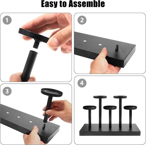 Black Metal Candlestick Holders by [Brand Name] - Modern 5 Arm Design for Weddings & Home Decor