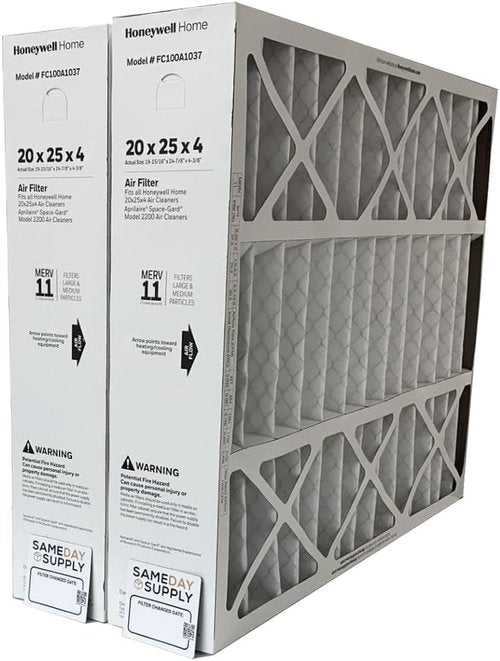 Honeywell Pleated Air Filter - MERV 11 Efficiency | 20" x 25" x 4" | 2-Pack with Change Reminder