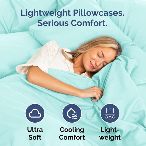 King Pillow Cases by [Brand Name] - Ultra Soft Hotel Quality Covers | Comfy, Wrinkle-Free, Spa Blue - 2 Piece Set