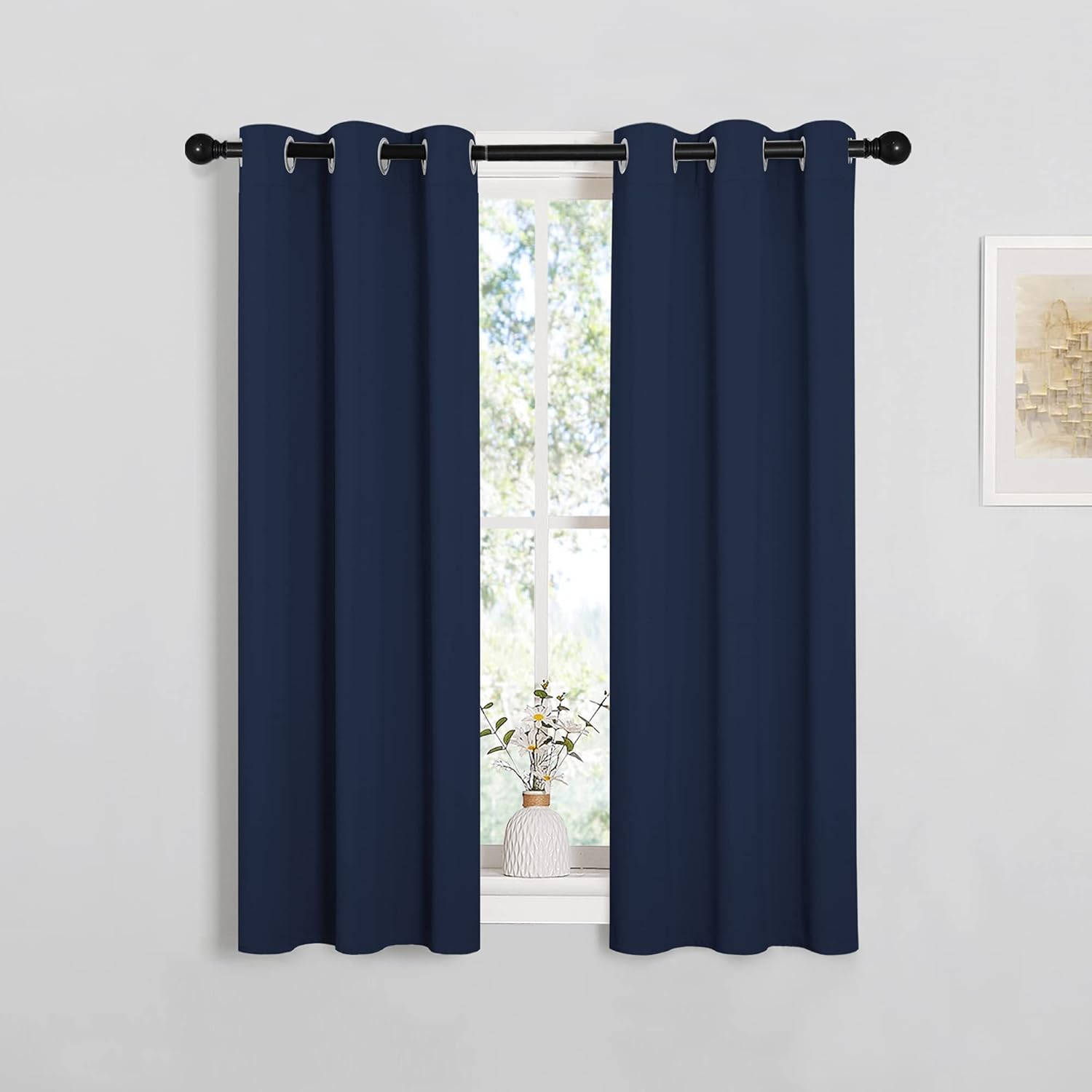 NICETOWN Blackout Curtains - All Season Thermal Insulated Grommet Drapes for Kids' Room | Navy, 29 x 45 Inch