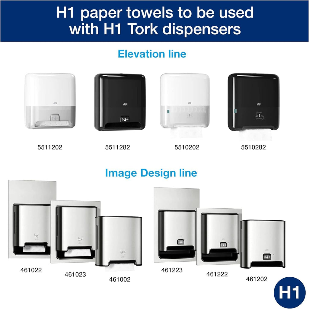 Tork Matic Paper Hand Towel Roll White H1, Universal, 100% Recycled Fiber, 6 Rolls x 700 ft, 290089