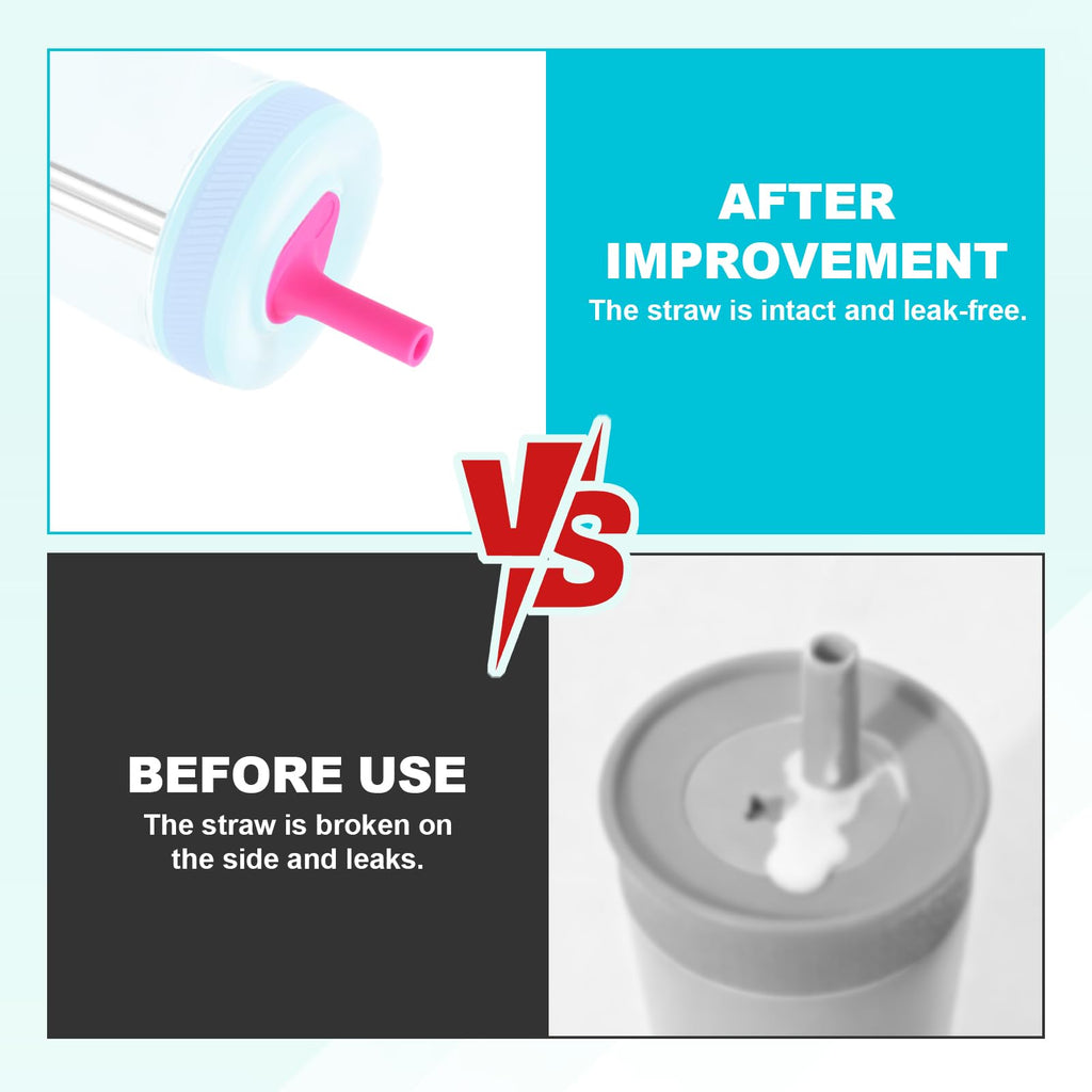 4pcs Straw Replacement for Zak, Stainless Steel Straws with Silicone Bite Valve with Cleaning Brush Cup Replacement Parts for kids Sippy Cups 12oz/ 15oz (4 Colors)