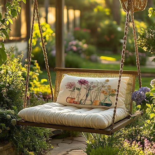 Chemistry Floral Beakers Pillow Cover 12x20 for Scientists