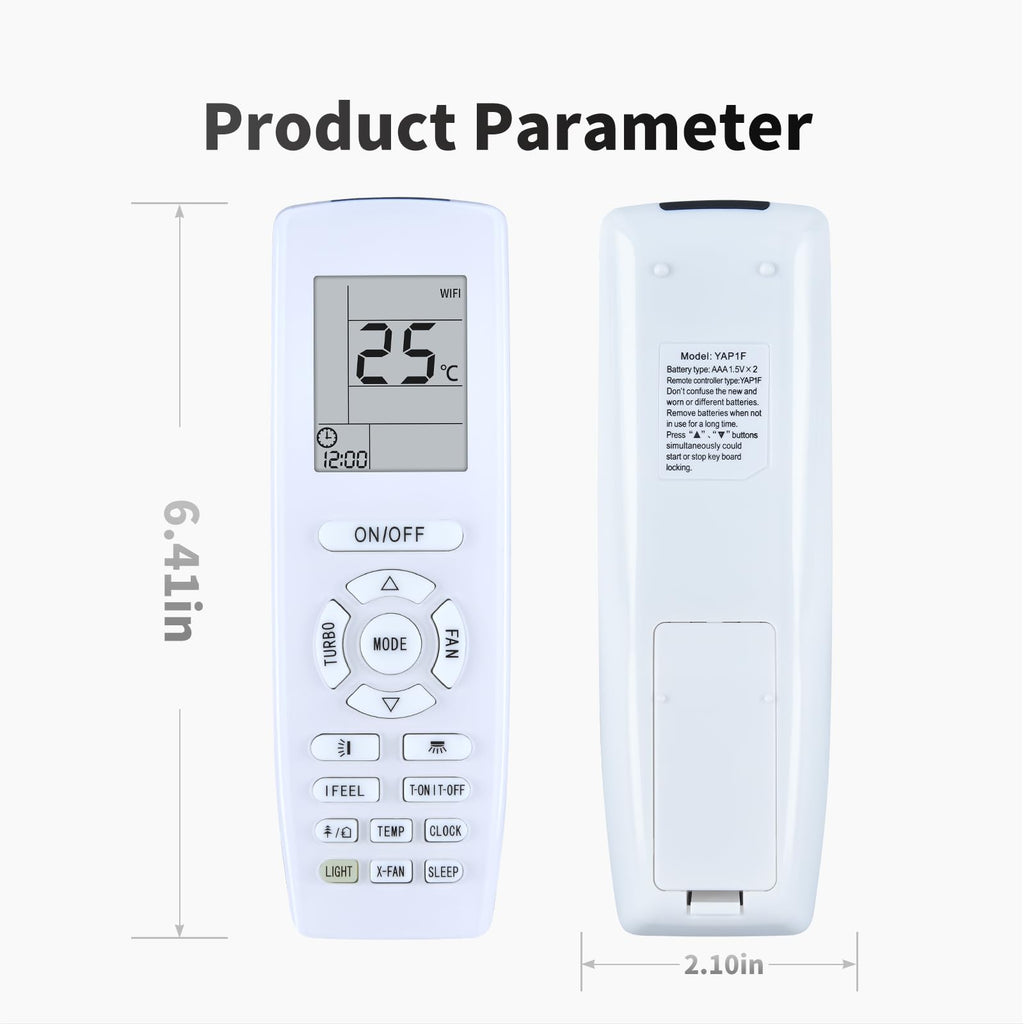 ZWP YAP1F Replace Remote Control for GREE A/C Air Conditioner YB1F2 YB1FA YAP1FF GWHART12SA GWHART09SA GWART12SA GWART09S GWART12S GWART18S GWART24S GWART36S2 GWHART36S2 GWHART09S GWHART12S GWHART18S